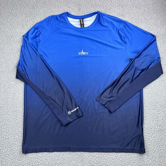 Habit Mens Long Sleeve Fishing T Shirt XL Blue‎ Surfing 40+ Solar Factor - Picture 1 of 10
